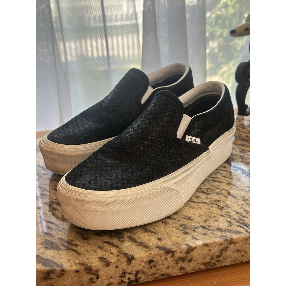 Vans Stackform Slip-On Woven Suede Texture Black L9.5-M8